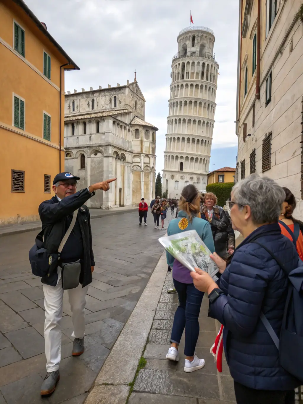 A photo showcasing participants on a guided tour of a historical site in the Midi-Pyrénées region, led by a knowledgeable local guide.